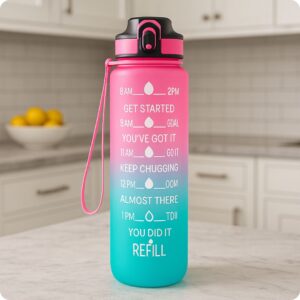 1L Motivational Water Bottle – BPA-Free, Leakproof & Stylish