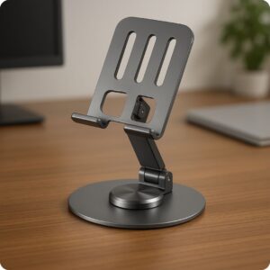 Aluminium Mobile Stand – 360° Rotatable & Foldable Phone Stand for Desk & Travel