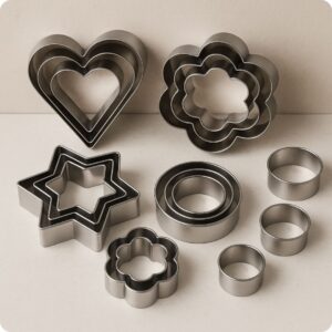 12-Piece Cookie Cutter Set – Stainless Steel Baking Molds