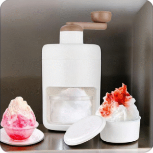 Manual Ice Crusher & Shaver Machine – Hand Crank Ice Gola Maker with Ice Box Mold | Portable Snow Cone & Slush Maker for Home & Kitchen – BPA Free"
