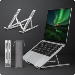 6 Angles Adjustable Aluminum Ergonomic Foldable Portable Laptop/Desktop Riser Stand Holder