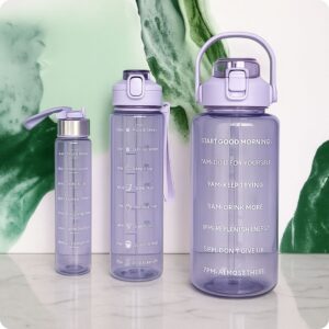 3 Piece Motivational Transparent Water Bottle Set